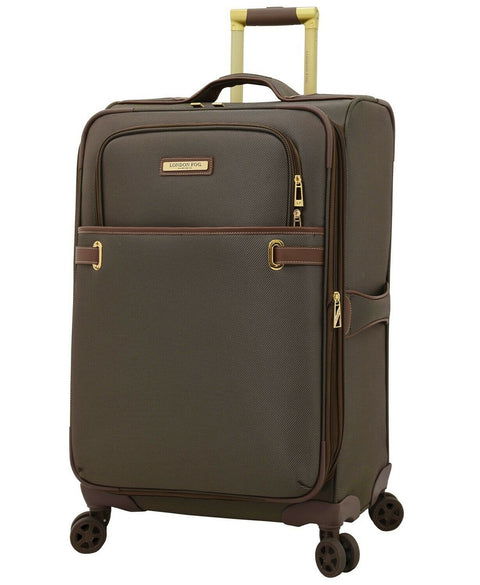 $320 London Fog Oxford II 25" Spinner Expandable Suitcase Luggage Bronze
