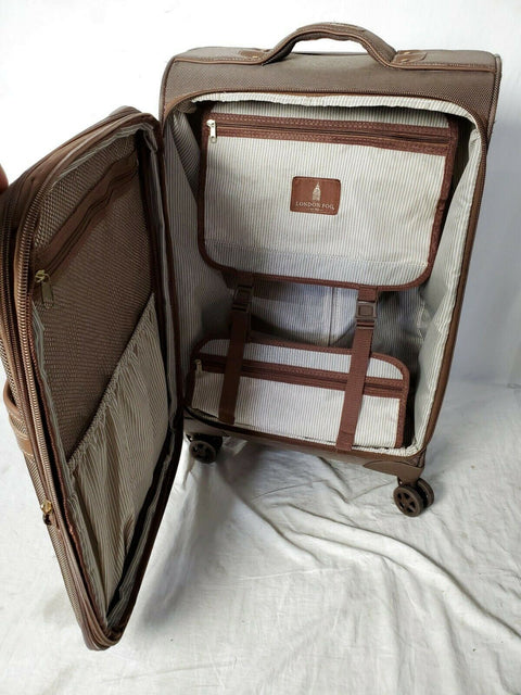 $320 London Fog Oxford II 25" Spinner Expandable Suitcase Luggage Bronze