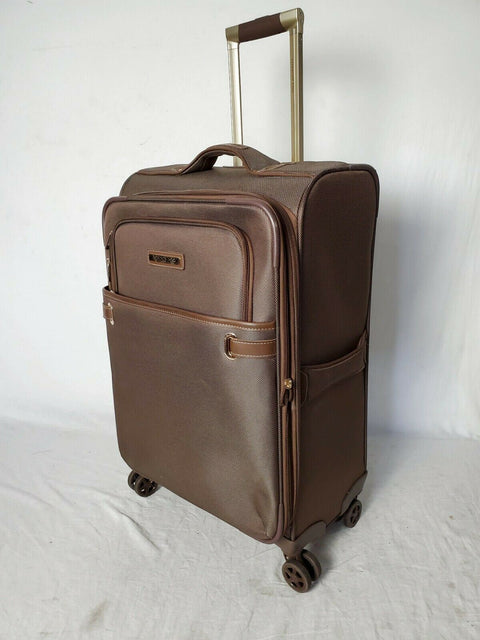 $320 London Fog Oxford II 25" Spinner Expandable Suitcase Luggage Bronze