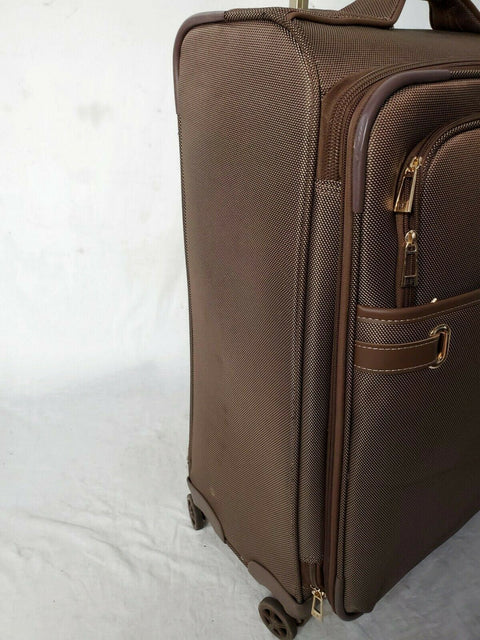$320 London Fog Oxford II 25" Spinner Expandable Suitcase Luggage Bronze