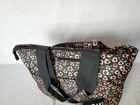 New Hadaki Tennis Tote  Black Pink Roses Bag Shoulder Bag 14" Medium - evorr.com