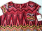 $98 New Free People Women's Short Sleeve Red Zig zag Blouse Top Size L - evorr.com