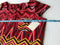 $98 New Free People Women's Short Sleeve Red Zig zag Blouse Top Size L - evorr.com
