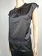 New Vince Camuto Women Shirred Black Cap Sleeve Blouse Top Size M - evorr.com