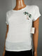New Free People Women's Short Sleeve White Coconut Combo Blouse Top Size S - evorr.com