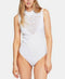 New Free People Womens Sleeveless White Pointelle Knit Body Suit Size L - evorr.com