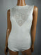 New Free People Womens Sleeveless White Pointelle Knit Body Suit Size L - evorr.com