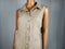 New ROYALTY Womens Sleeveless Linen Button Shirt Dress Beige Size L - evorr.com
