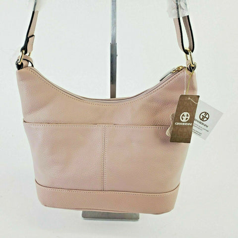 Giani Bernini Women's Pink Bridle Leather Shoulder Strap Hobo Handbag MSRP $150 - evorr.com