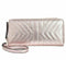 INC International Glam Metallic Quilted Zip-Around Credit Cards Wallet Bag Pink - evorr.com