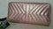 INC International Glam Metallic Quilted Zip-Around Credit Cards Wallet Bag Pink - evorr.com