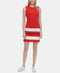 NEW Calvin Klein Women Red Colorblock Sleeveless Tunic Dress Casual Size 14 - evorr.com