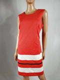 NEW Calvin Klein Women Red Colorblock Sleeveless Tunic Dress Casual Size 14 - evorr.com
