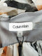 NEW Calvin Klein Women Gray Floral Print Long Sleeve Ruffle Dress Belted Size 14 - evorr.com