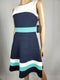 TOMMY HILFIGER Women Sleeveless Blue Striped Color Block Dress Fit Flare Size 4 - evorr.com