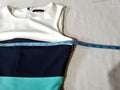TOMMY HILFIGER Women Sleeveless Blue Striped Color Block Dress Fit Flare Size 4 - evorr.com