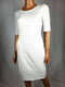 New TOMMY HILFIGER Women Short Sleeve Ivory Texture Sheath Dress Size 2 - evorr.com