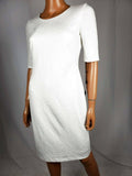 New TOMMY HILFIGER Women Short Sleeve Ivory Texture Sheath Dress Size 2 - evorr.com