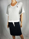 TOMMY HILFIGER Women Short Sleeve Gray Black Drawstring Knit Dress Dress Plus 1X - evorr.com
