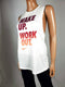 New NIKE Women Sleeveless Ivory Scoop Neck DRI FIT Graphic Blouse Top Size M - evorr.com