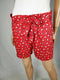 Maison Jules Women Red Printed High Waist Shorts Paper-Bag Waist Belted Size L - evorr.com