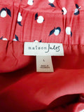 Maison Jules Women Red Printed High Waist Shorts Paper-Bag Waist Belted Size L - evorr.com