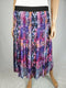 New BAR III Women Purple Multi Printed Pleated Skirt Casual Size M - evorr.com