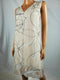 New ALFANI V-Neck Overlay Beige Floral Printed Lined Tunic A-Line Dress Plus 16W - evorr.com
