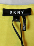 DKNY Womens Yellow Short Sleeve Scoop Neck Belted Stretch Blouse Top X-Large XL - evorr.com