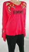 INC Femme Women Floral Embroidered Bell Sleeve Red Pullover Sweater Top Plus 2X - evorr.com