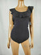 Intimately Free People Women Sleeveless Black Ruffle Neck BodySuit Size Medium M - evorr.com