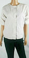 Calvin Klein Women No Collar Short-Sleeve Under-button Stripe Shirt Top X-Small - evorr.com