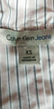 Calvin Klein Women No Collar Short-Sleeve Under-button Stripe Shirt Top X-Small - evorr.com