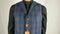 Tallia Men's Blue Olive Plaids Five Button Wool Vest Jacket Size 38R Sleeveless - evorr.com
