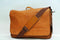 NEW Kenneth Cole Reaction Colombian Leather Cognac Business Flap Laptop Bag - evorr.com