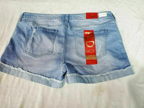 New Celebrity Pink Women Blue Cotton Denim Cuffed Jeans Shorts RED HOT Size 32 - evorr.com