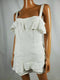 New City Studio Women White Strap Shoulders Summer Romper Rayon Dress Size 13 - evorr.com