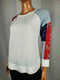 New Style&co. Women Long Sleeve White Patched Sweatshirt Colorblock Blouse Top S - evorr.com
