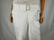Charter Club Women White Stretch Wide Leg Capri Cropped Belted Cotton Pants 10 - evorr.com