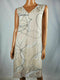 ALFANI Women V-Neck Overlay Beige Floral Print Tunic A-Line Lined Dress Plus 4X