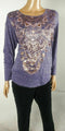New Style&co. Women Long Sleeve Blue Metallic Printed Graphic Blouse Top Plus 1X - evorr.com