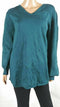 Style&Co. Women Long Sleeve Knitted Green V Neck Winter Cotton Sweater Top XL - evorr.com