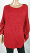 New Style&co. Women Long Sleeve Red Scoop Neck Ribbed Tunic Sweater Top Plus 1X - evorr.com
