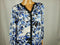 New JM Collection Women 3/4 Sleeve Blue Printed Button Shirt Blouse Top Plus 16W - evorr.com