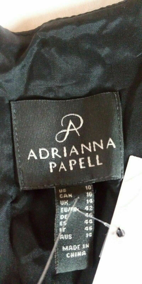 Adrianna Papell Women Sleeveless Scoop-Neck A-Line Layered Hem Black Dress 10 - evorr.com