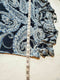 TOMMY HILFIGER Womens Blue Paisley Ladder Trim Short Sleeve Blouse Top Plus 2X - evorr.com