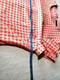 TOMMY HILFIGER Women Short Sleeve Check Pliad Pocket Dress Orange Gingham SZ 18 - evorr.com