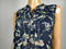 TOMMY HILFIGER Women Blue Floral Print Sleeveless Ruffle Neck Blouse Top X-Small - evorr.com