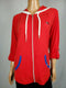 New TOMMY HILFIGER Women Red Roll Tab Sleeve Hoodie Jacket Full Front Zipper XL - evorr.com
