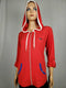 New TOMMY HILFIGER Women Red Roll Tab Sleeve Hoodie Jacket Full Front Zipper XL - evorr.com